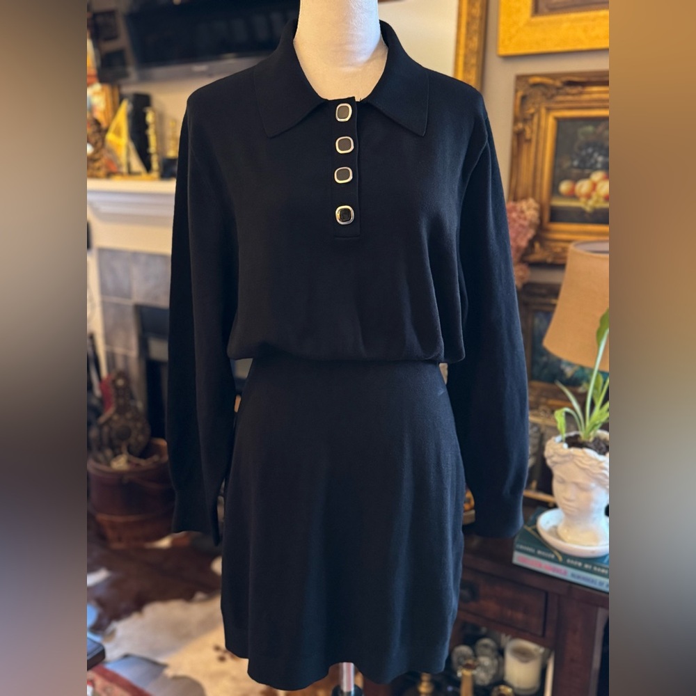 EUC & Other Stories Knitted Black Polo Sweater Dress. Size Medium. - Picture 7 of 8